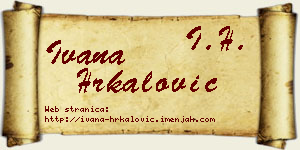 Ivana Hrkalović vizit kartica